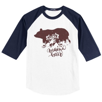 Distressed Mama Bear Baseball Sleeve Shirt