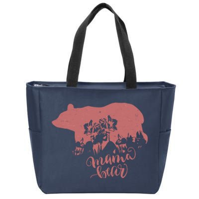 Distressed Mama Bear Zip Tote Bag