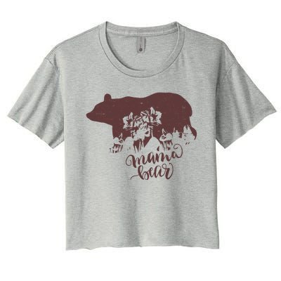 Distressed Mama Bear Women's Crop Top Tee