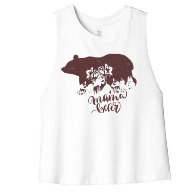 Distressed Mama Bear Women's Racerback Cropped Tank