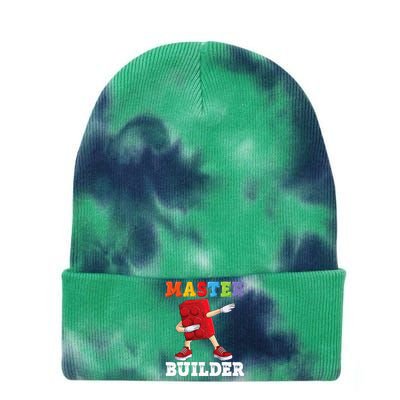 Dabbing Master Builder Funny Building Blocks Bricks Tie Dye 12in Knit Beanie