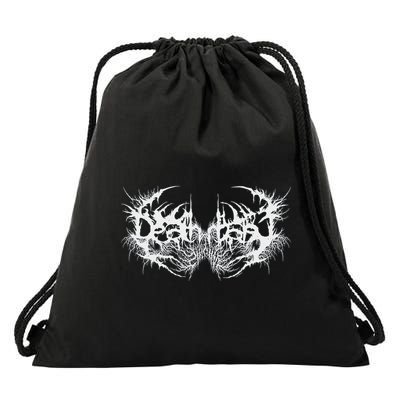 Death Metal Band Logo Symbol Font Metalhead Musician Drawstring Bag