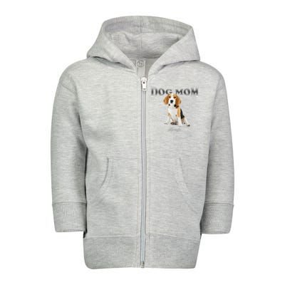 Dog Mom Beagle Designed In Watercolor Gift Toddler Zip Fleece Hoodie