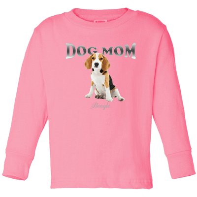 Dog Mom Beagle Designed In Watercolor Gift Toddler Long Sleeve Shirt