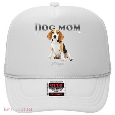 Dog Mom Beagle Designed In Watercolor Gift High Crown Mesh Back Trucker Hat