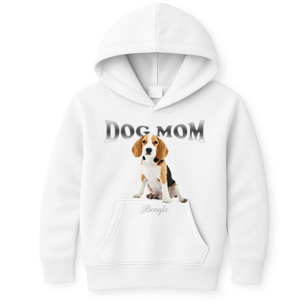 Dog Mom Beagle Designed In Watercolor Gift Kids Hoodie