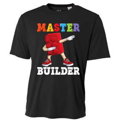 dabbing Master Builder funny Building Blocks Bricks Cooling Performance Crew T-Shirt