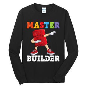 dabbing Master Builder funny Building Blocks Bricks Tall Long Sleeve T-Shirt