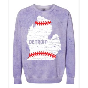 Detroit Michigan Baseball Colorblast Crewneck Sweatshirt