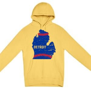 Detroit Michigan Baseball Premium Pullover Hoodie