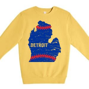 Detroit Michigan Baseball Premium Crewneck Sweatshirt