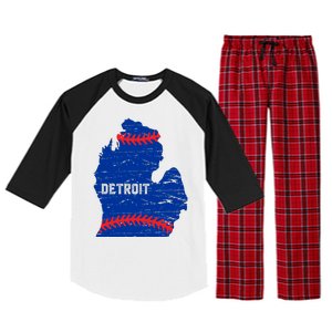 Detroit Michigan Baseball Raglan Sleeve Pajama Set