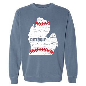 Detroit Michigan Baseball Garment-Dyed Sweatshirt