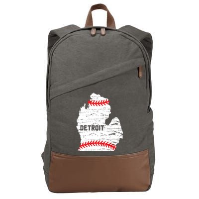 Detroit Michigan Baseball Cotton Canvas Backpack