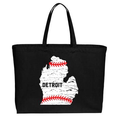 Detroit Michigan Baseball Cotton Canvas Jumbo Tote