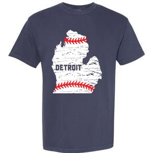 Detroit Michigan Baseball Garment-Dyed Heavyweight T-Shirt