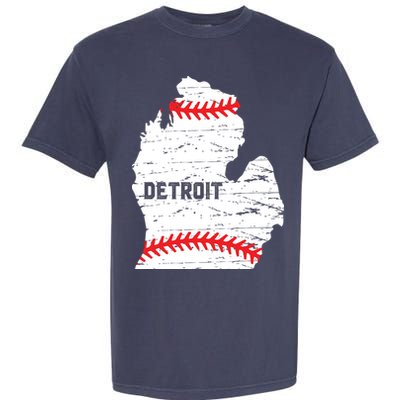 Detroit Michigan Baseball Garment-Dyed Heavyweight T-Shirt