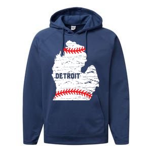 Detroit Michigan Baseball Performance Fleece Hoodie