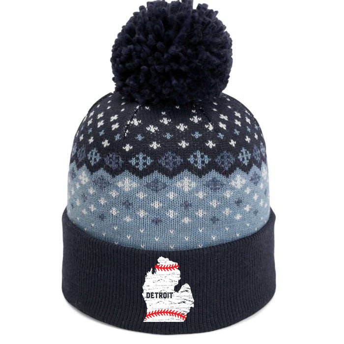 Detroit Michigan Baseball The Baniff Cuffed Pom Beanie