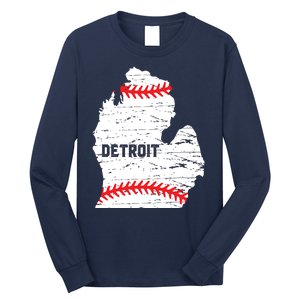 Detroit Michigan Baseball Long Sleeve Shirt