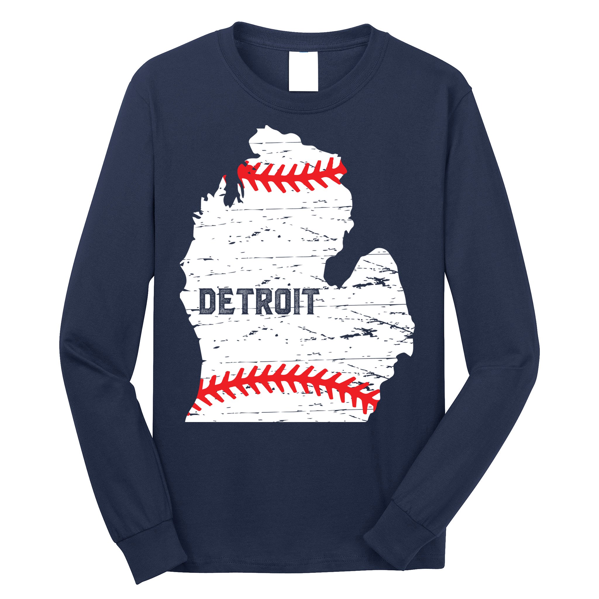 Detroit Michigan Baseball Long Sleeve Shirt