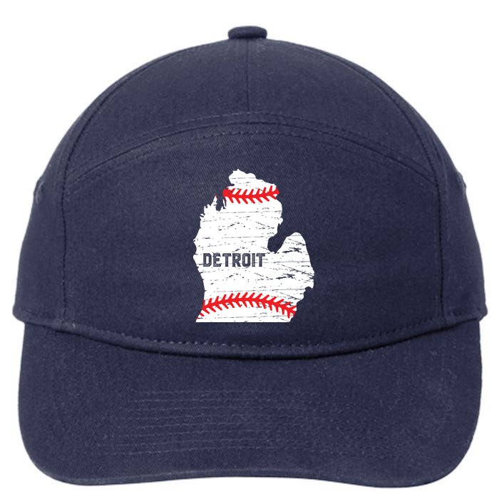 Detroit Michigan Baseball 7-Panel Snapback Hat