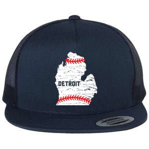 Detroit Michigan Baseball Flat Bill Trucker Hat