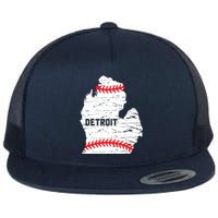 Detroit Michigan Baseball Flat Bill Trucker Hat