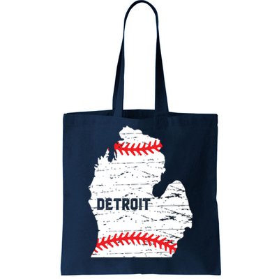 Detroit Michigan Baseball Tote Bag