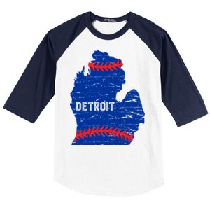 Detroit Michigan Baseball Baseball Sleeve Shirt