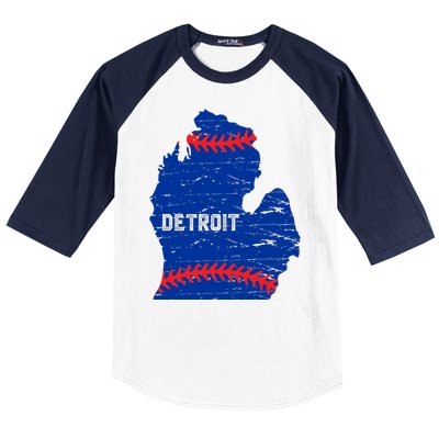 Detroit Michigan Baseball Baseball Sleeve Shirt