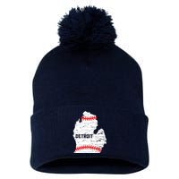 Detroit Michigan Baseball Pom Pom 12in Knit Beanie