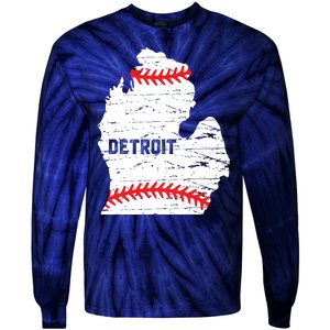 Detroit Michigan Baseball Tie-Dye Long Sleeve Shirt