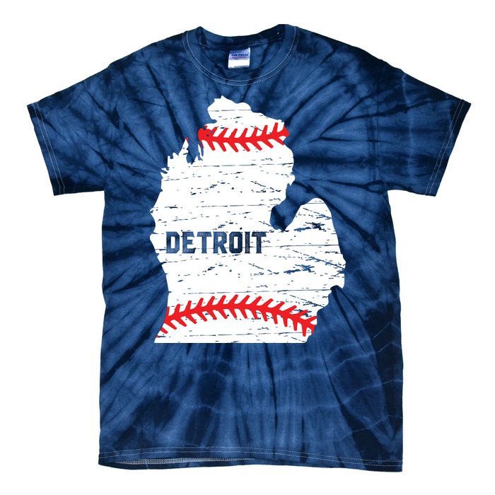 Detroit Michigan Baseball Tie-Dye T-Shirt