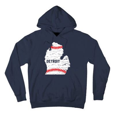 Detroit Michigan Baseball Tall Hoodie