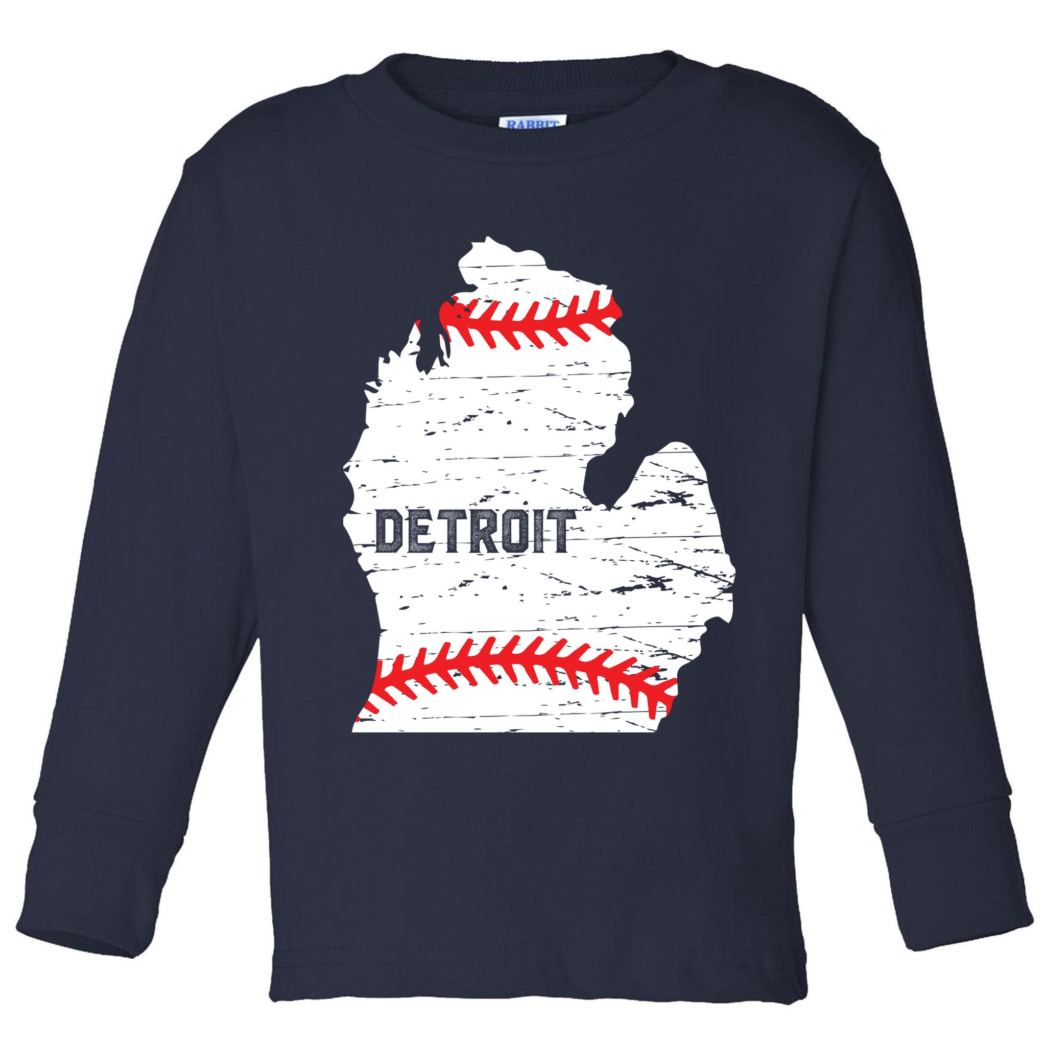 Detroit Michigan Baseball Toddler Long Sleeve Shirt