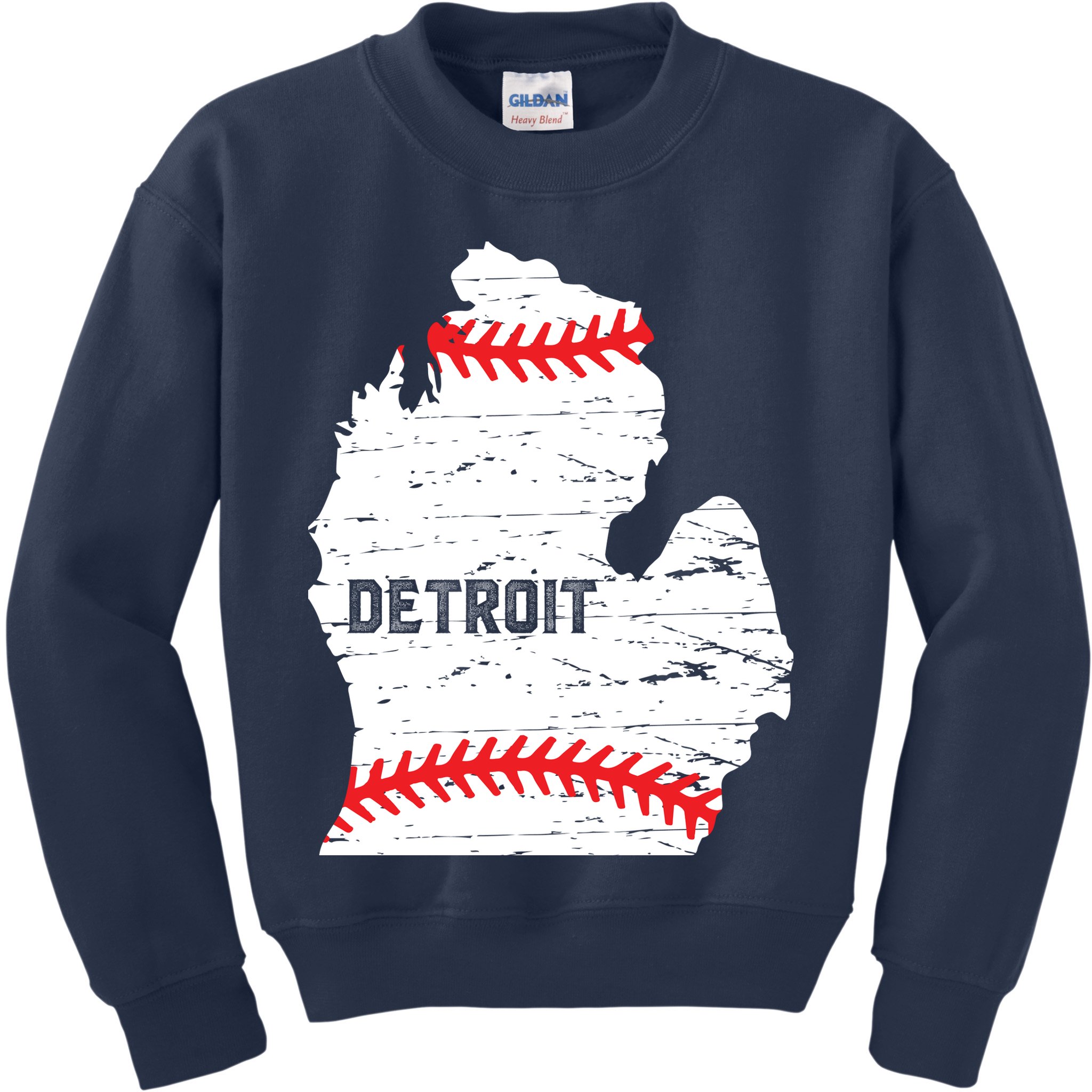 Detroit Michigan Baseball Kids Sweatshirt