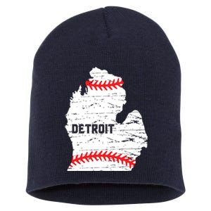 Detroit Michigan Baseball Short Acrylic Beanie