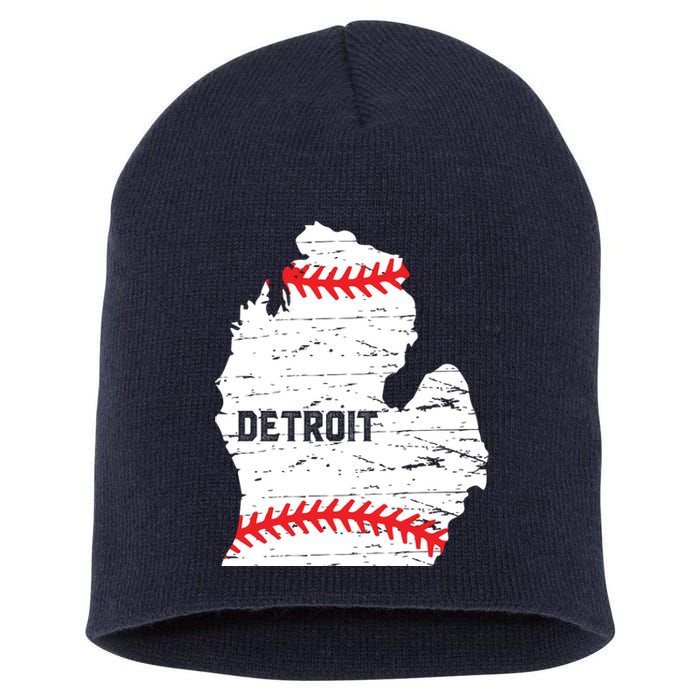 Detroit Michigan Baseball Short Acrylic Beanie