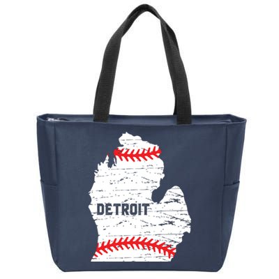 Detroit Michigan Baseball Zip Tote Bag