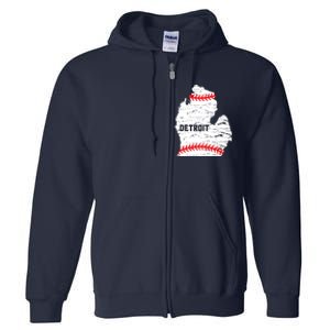 Detroit Michigan Baseball Full Zip Hoodie