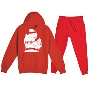 Detroit Michigan Baseball Premium Hooded Sweatsuit Set