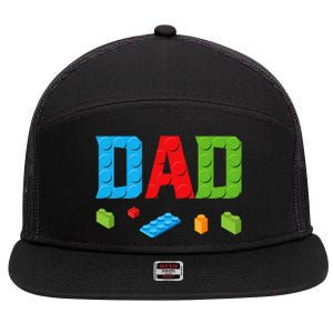 Dad Master Builder Building Bricks Blocks Family Set Parents 7 Panel Mesh Trucker Snapback Hat