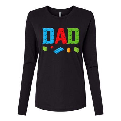 Dad Master Builder Building Bricks Blocks Family Set Parents Womens Cotton Relaxed Long Sleeve T-Shirt