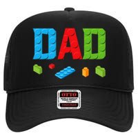 Dad Master Builder Building Bricks Blocks Family Set Parents High Crown Mesh Back Trucker Hat