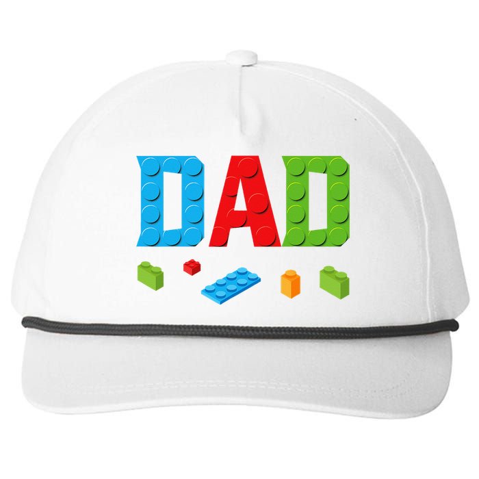 Dad Master Builder Building Bricks Blocks Family Set Parents Snapback Five-Panel Rope Hat