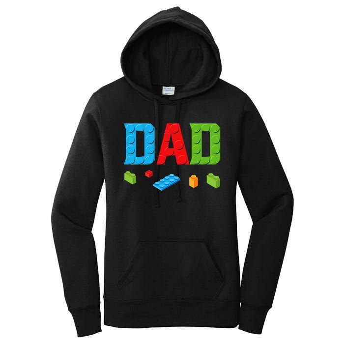 Dad Master Builder Building Bricks Blocks Family Set Parents Women's Pullover Hoodie