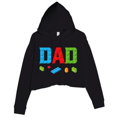 Dad Master Builder Building Bricks Blocks Family Set Parents Crop Fleece Hoodie