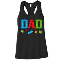 Dad Master Builder Building Bricks Blocks Family Set Parents Women's Racerback Tank