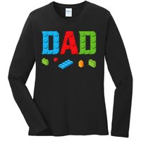 Dad Master Builder Building Bricks Blocks Family Set Parents Ladies Long Sleeve Shirt